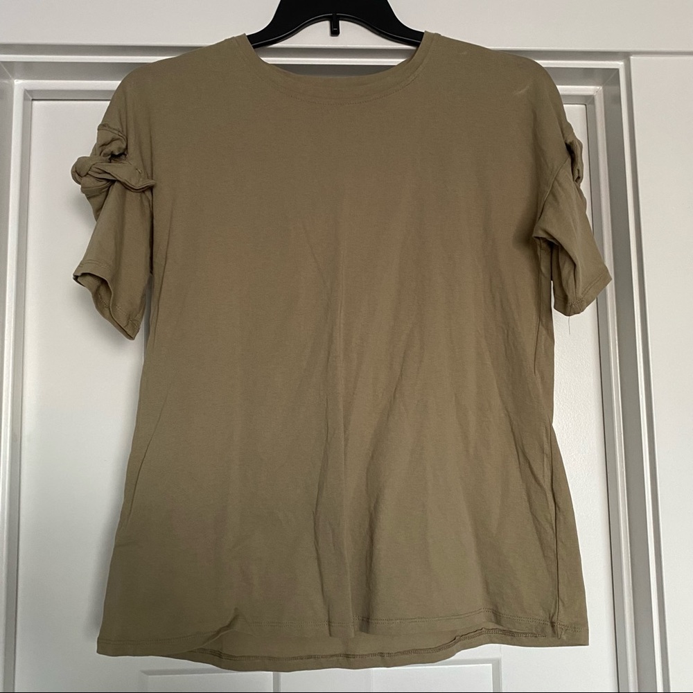 Shop Zoco Green Tie Sleeve Top